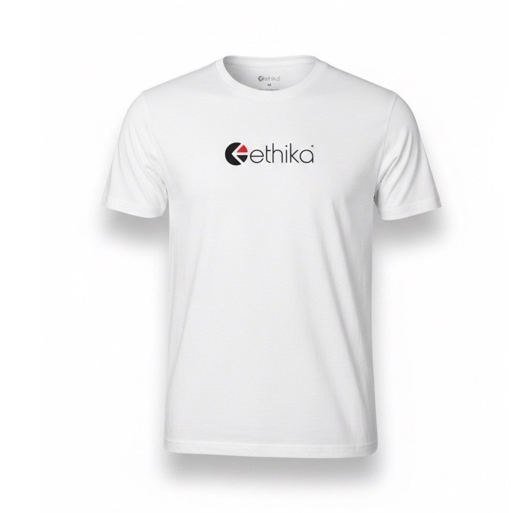 Ethika Boys Classic Fit White Logo T‎ Shirt, Size M, NWT